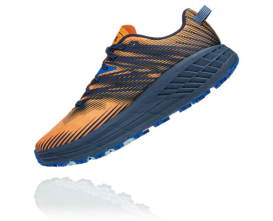 Tenis Trail Hoka One One Masculino Laranja/Pretas - Speedgoat 4 - 419-AQOCEL